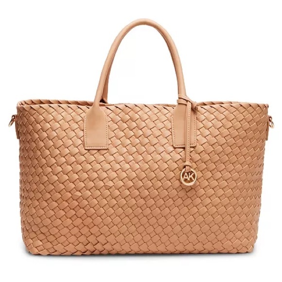 NWT~ANNE KLEIN Large Woven Tote with Pouch - Picture 2 of 5